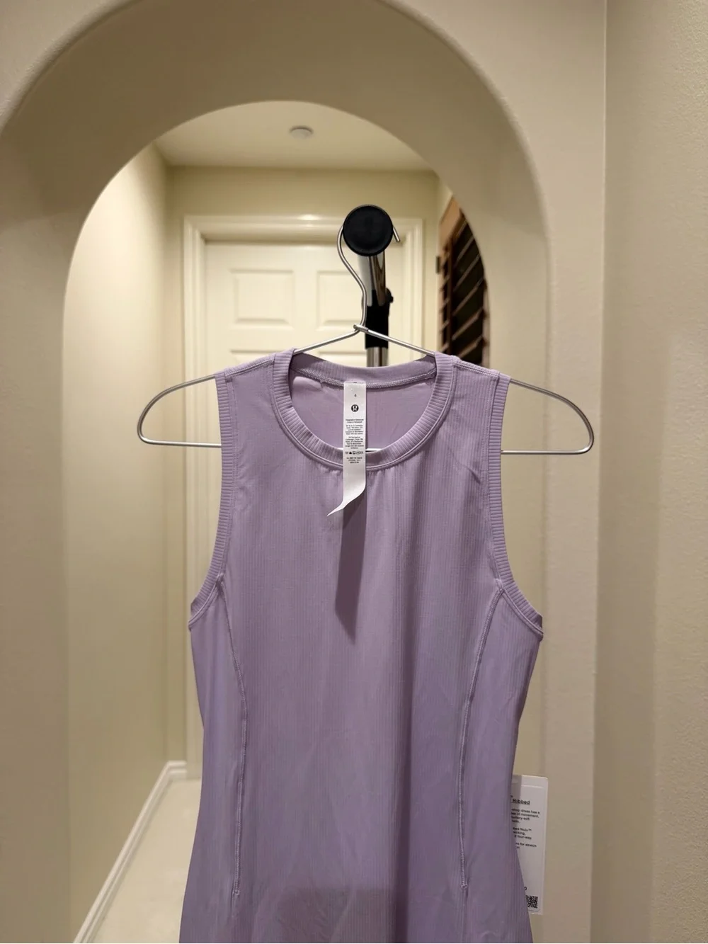 NWT Lululemon All Aligned Ribbed Midi Dress Lilac Ether LILE Size 4